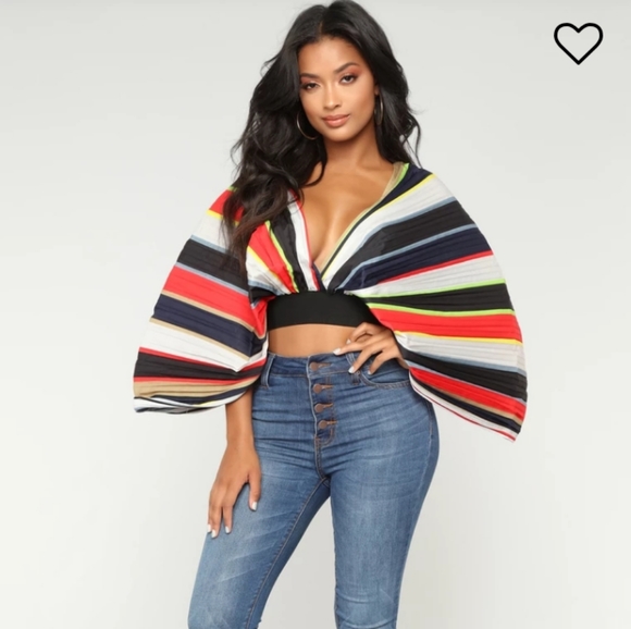 Fashion Nova Tops - SOLD ON EBAY NWT Fashion Nova Kimono Sleeve Crop